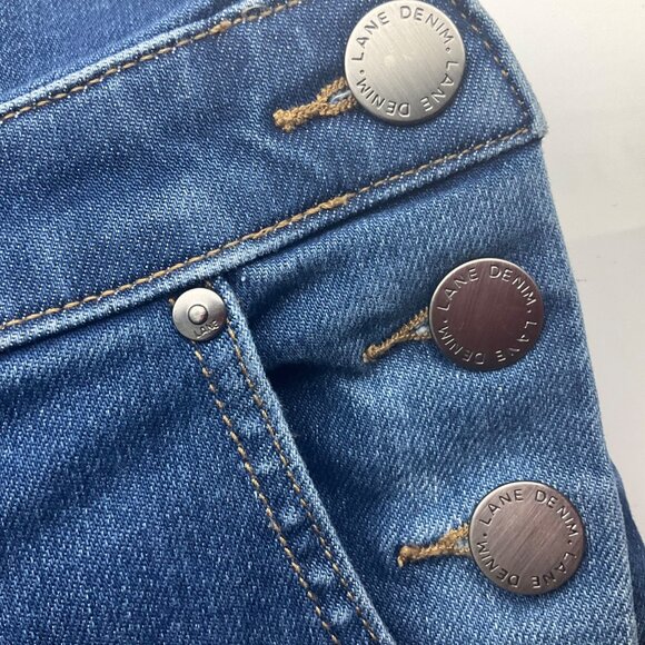 Lane Bryant 16 S Dark Wash Denim Bib Overalls Straight Adjustable Grunge Casual - Picture 7 of 12